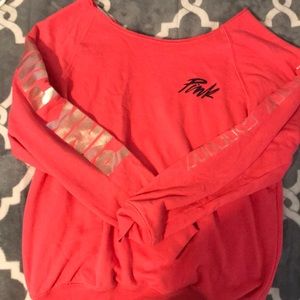VS Pink raw cut legging crew sweatshirt